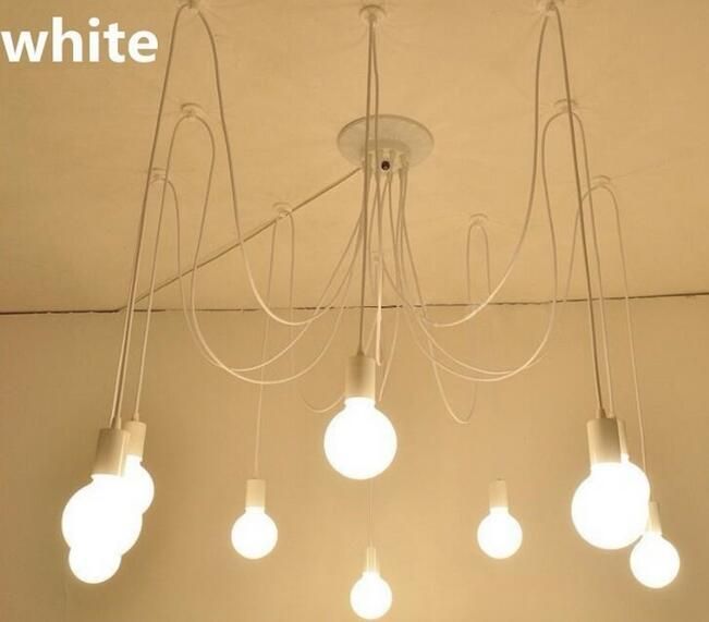 White 5 6 8 10 Lights Lustre Retro Edison Bulb Chandelier Loft