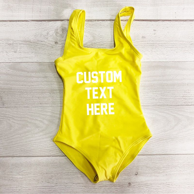custom text swimsuit