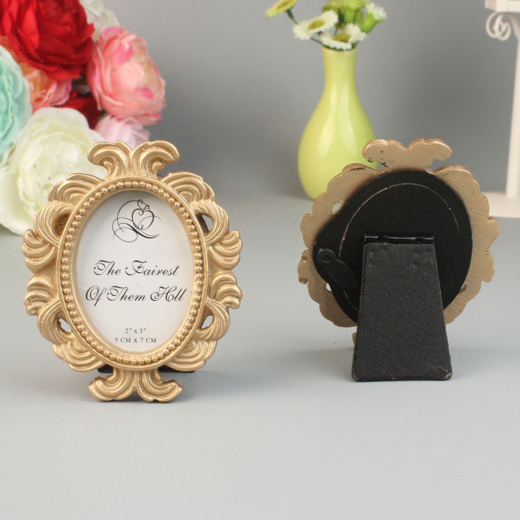 2019 Mini Resin Oval Photo Frame Wedding Baby Shower Party