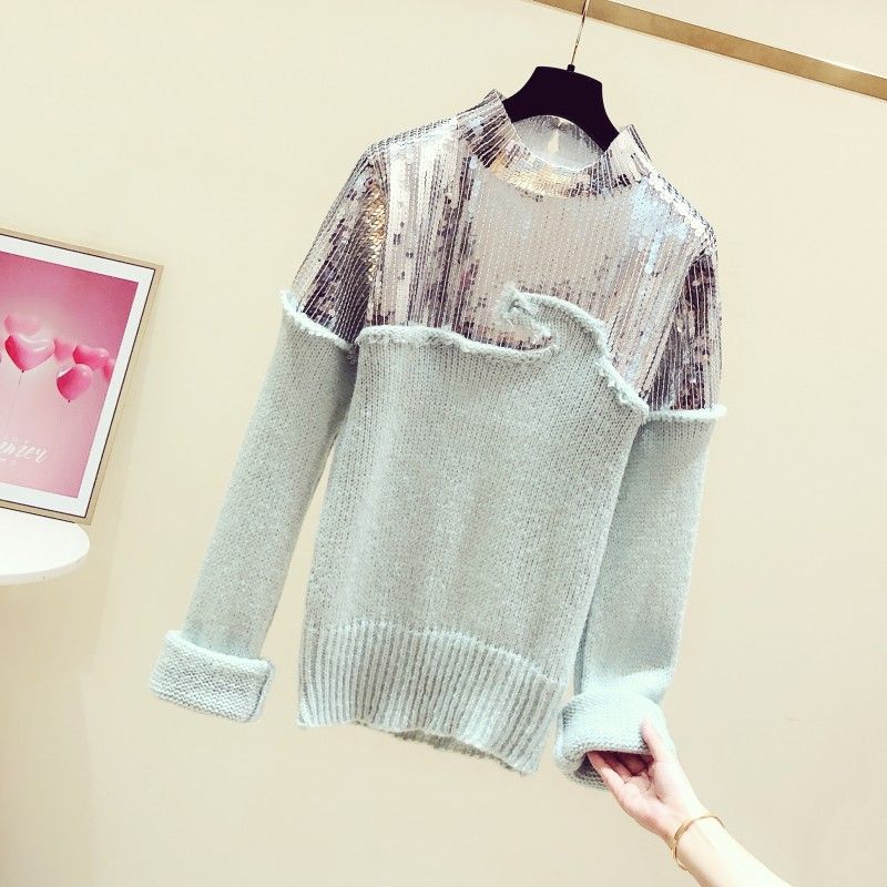 sparkly silver sweater
