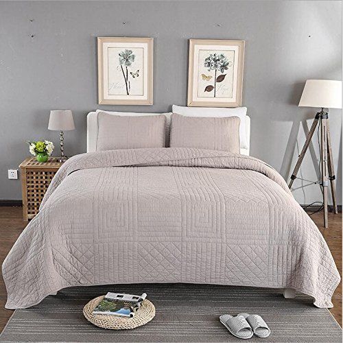 Winlife Luxury Solid Bedspreads Lightweight Comforter Set Double