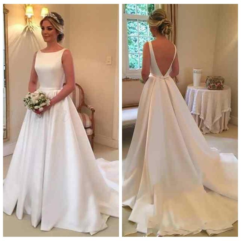 a line shape wedding dress