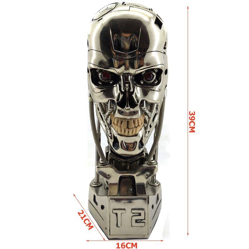 1 1 Resin Statue Terminator T800 T2 Teschio Endoscheletro Lift Size Busto Led Eye Resina Action
