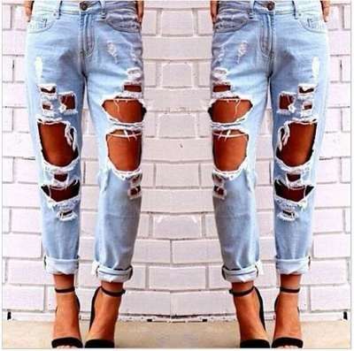 pantalon troué femme pas cher