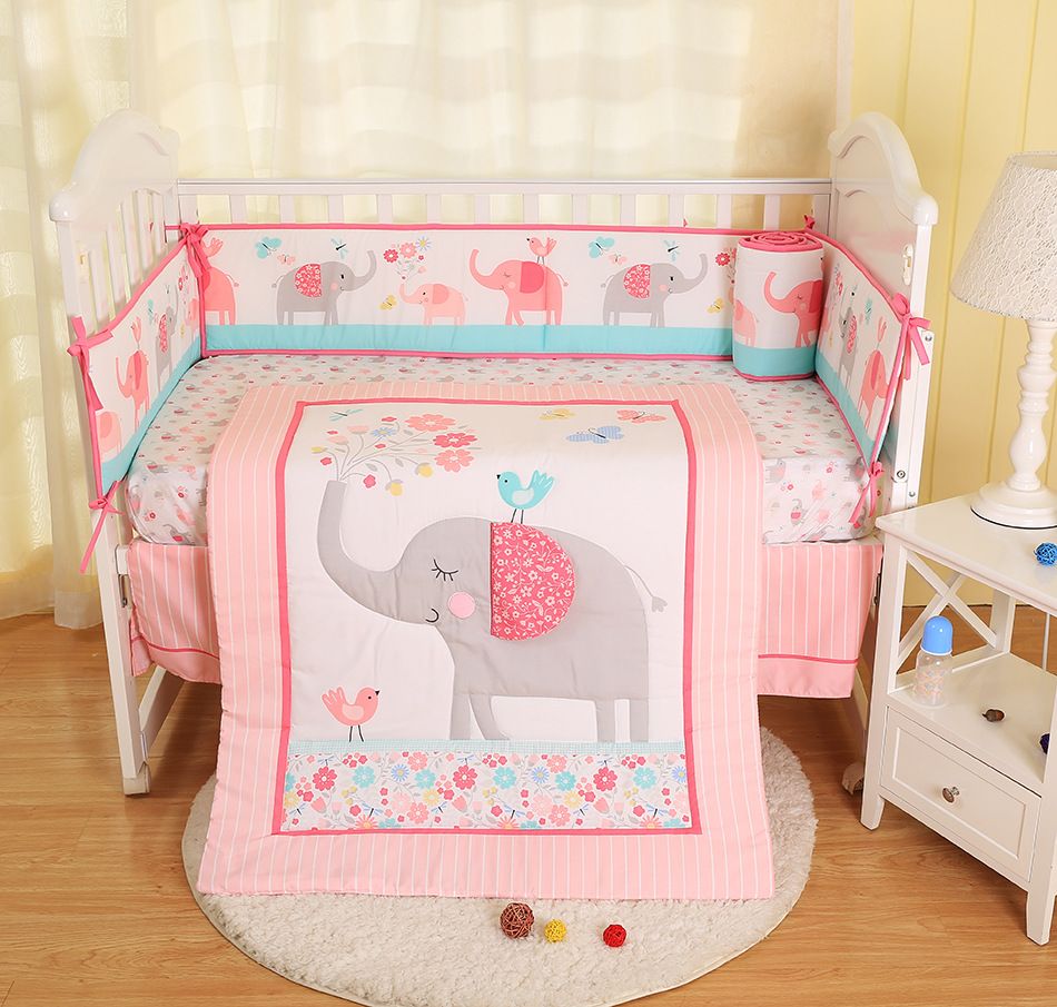 New Arrival Newborn Crib Bedding Set Elephant Baby Bedding Set For