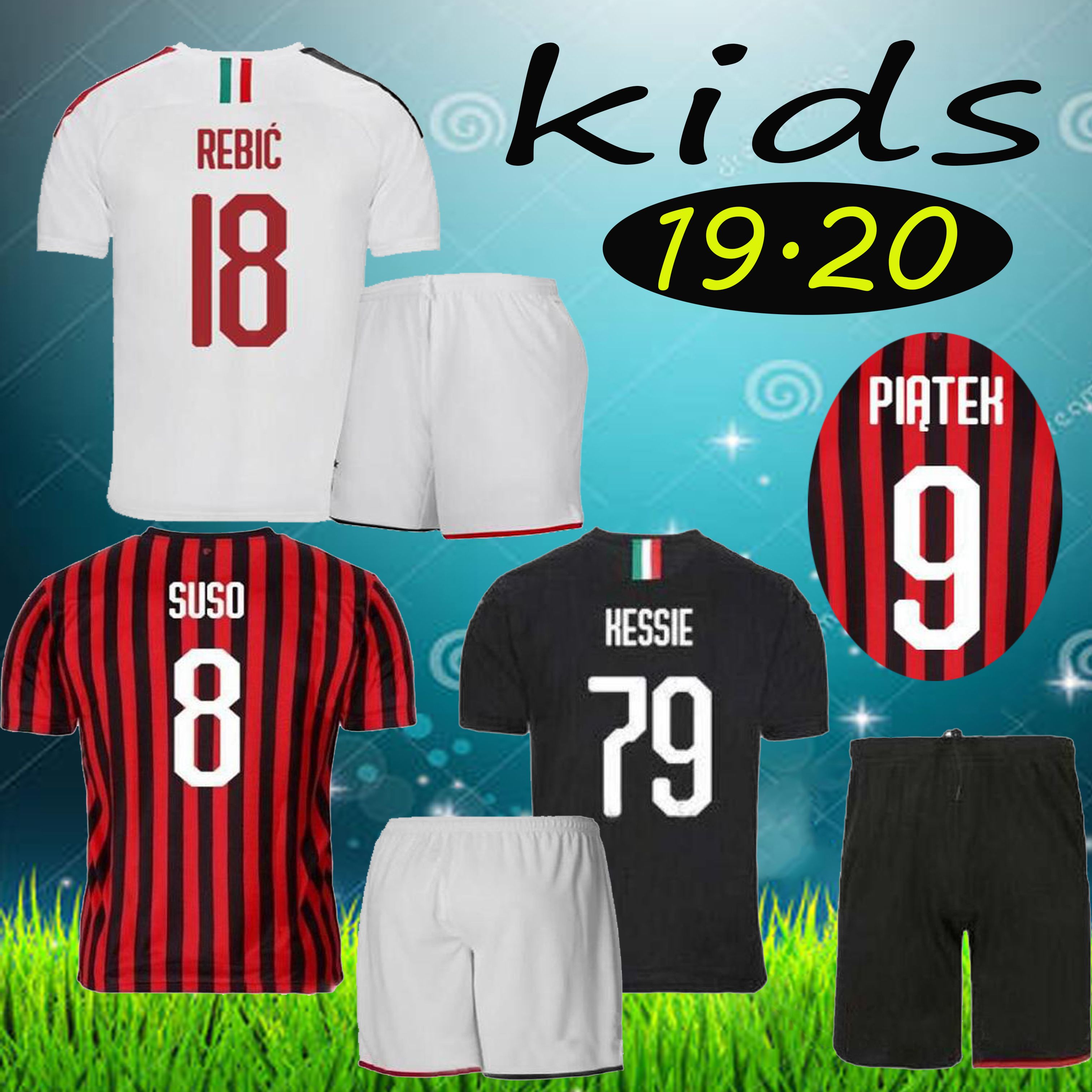 19//20 Season Football Kids Home Kit Jersey Short Sleeve Sport Outfit+Socks New