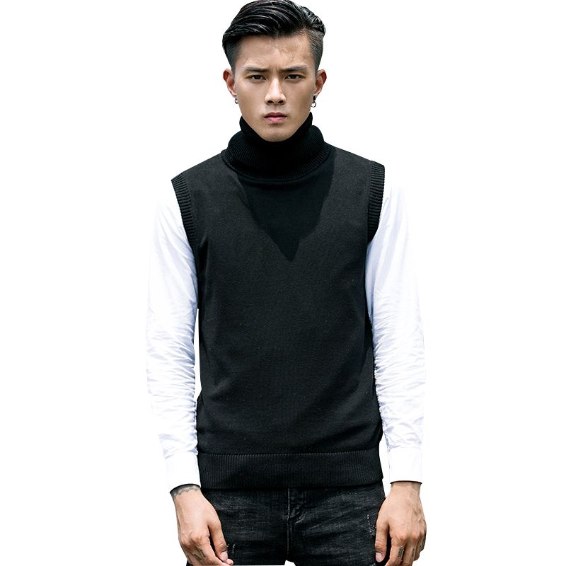 Otoño Para Hombre Chaleco Cuello Alto Sin Hombres Suéteres De Punto De 22,93 € | DHgate