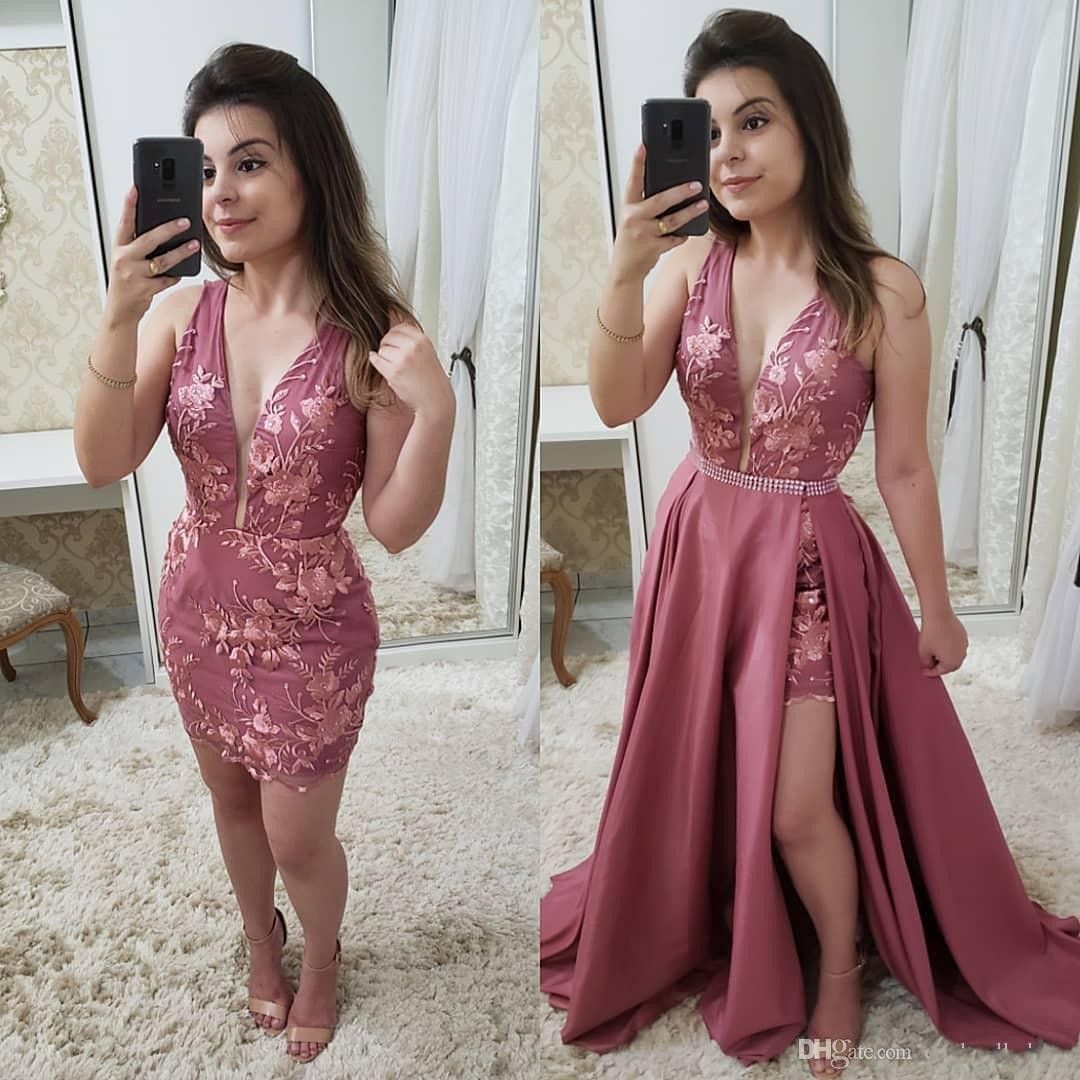 rose train prom dress