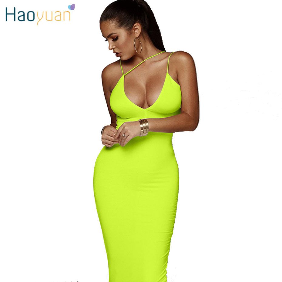 neon yellow club dress