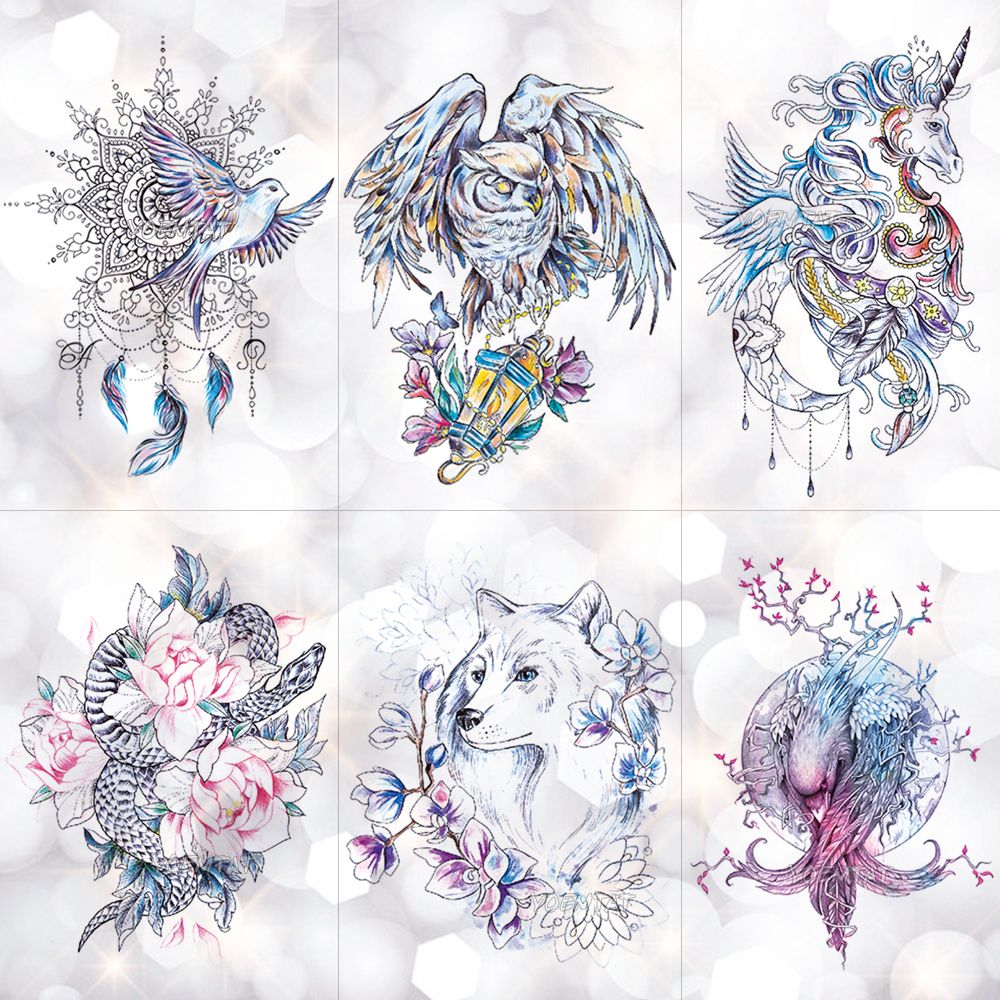 Dream Catcher Moon Lotus Flower Temporary Tattoo Sticker Peony Snake Owl  Fox Flash Tattoos Small Body Art Waterproof Tatoo T190711 From Linjun09,  $1.71 | DHgate.Com