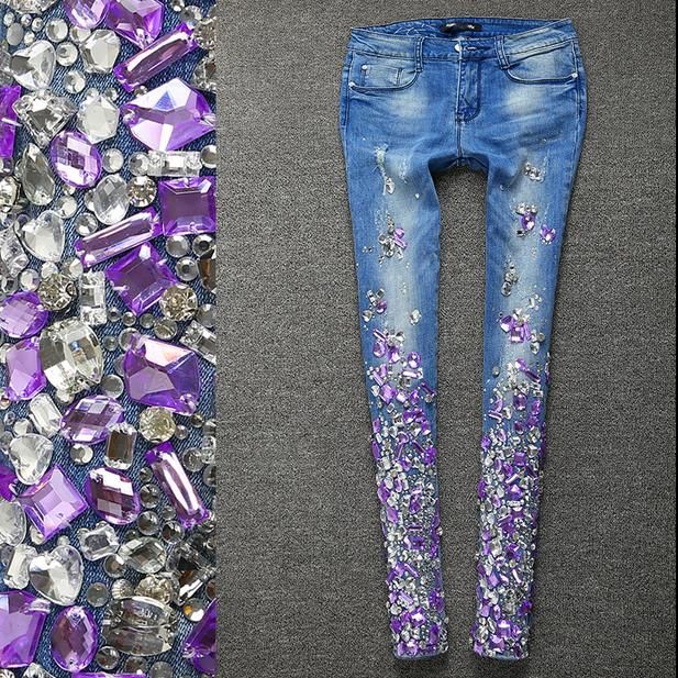 jeans com strass