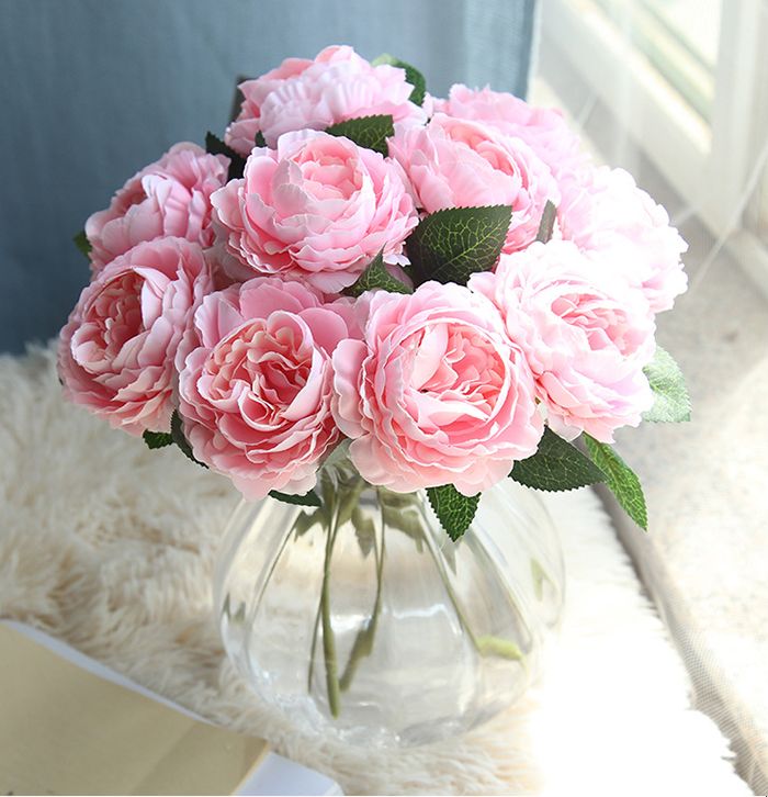 2020 Beautiful Artificial Silk Rose Fabric Fake Flowers Artificial