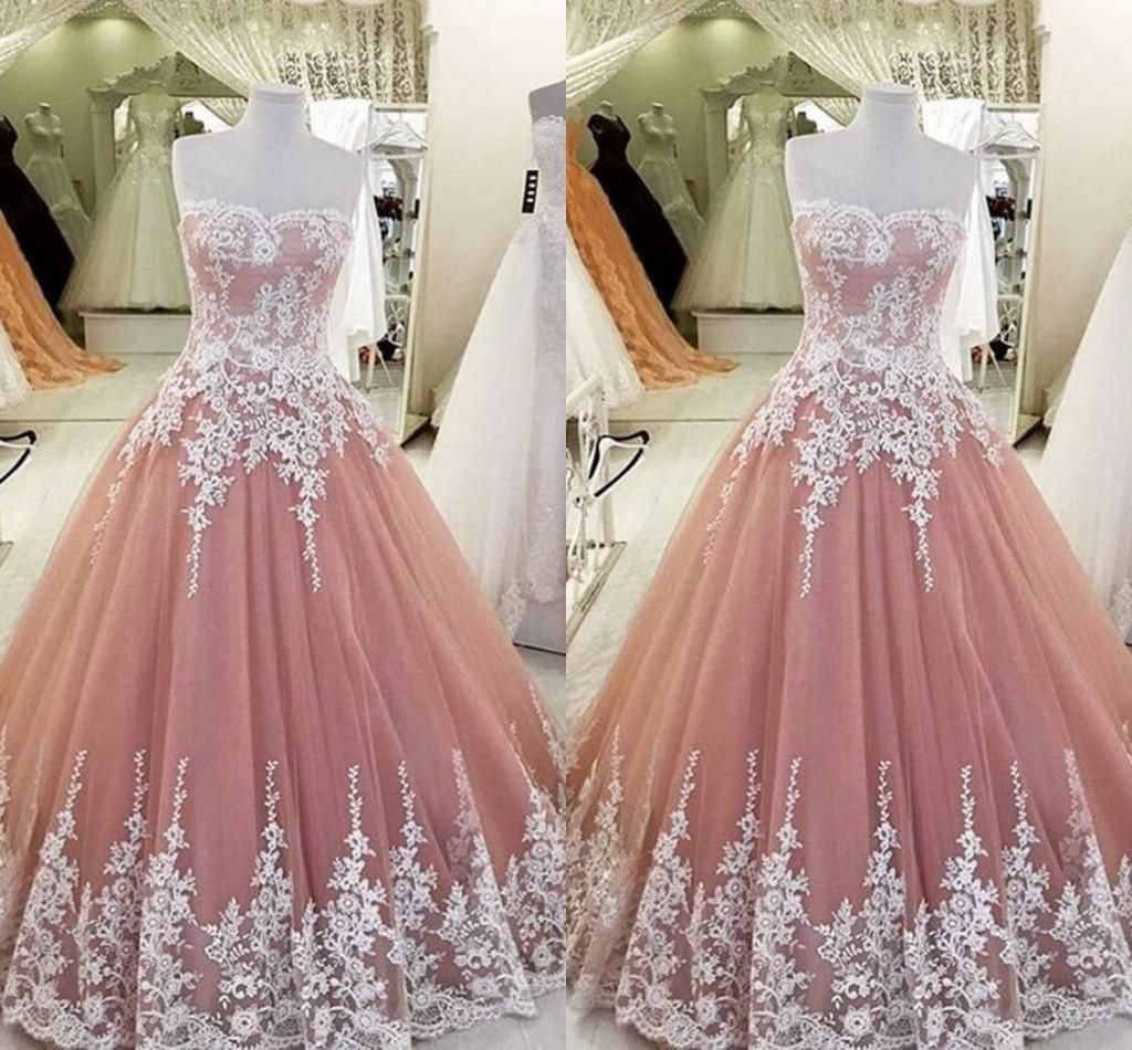 blush pink ball gown