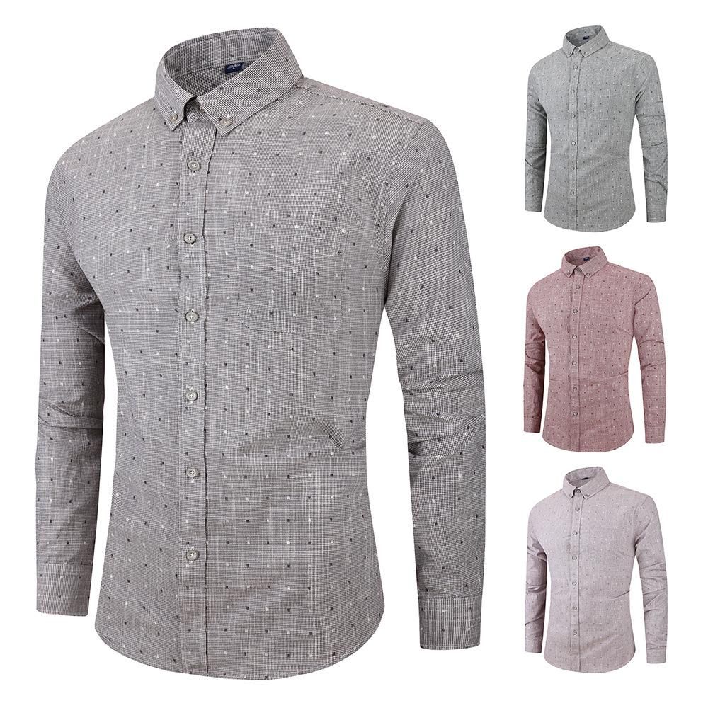 2020 Mens Wedding Shirt Long Sleeve Men Dress Shirt Business Solid