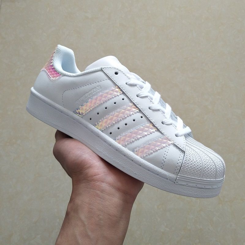 superstar classic white hologram iridescent