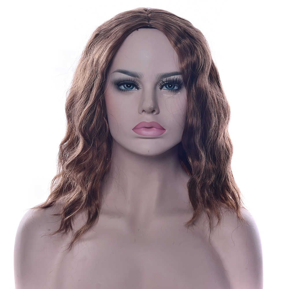 Short Wavy Dark Brown Cosplay Wigs Synthetic Hair Hair Pieces