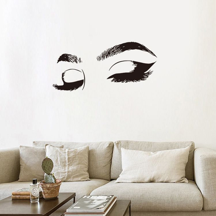 Pretty Eyelashes Wall Sticker Big Eyes For Girl Room Living Room Decorations Home Wallpaper Bedroom Art Decals Sexy Stickers Fairy Wall Stickers Fish