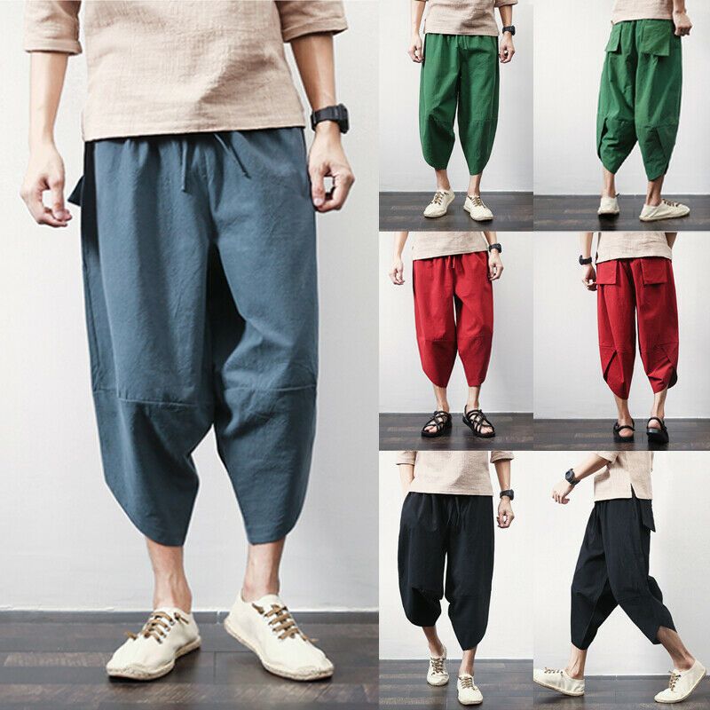 plus size linen beach pants