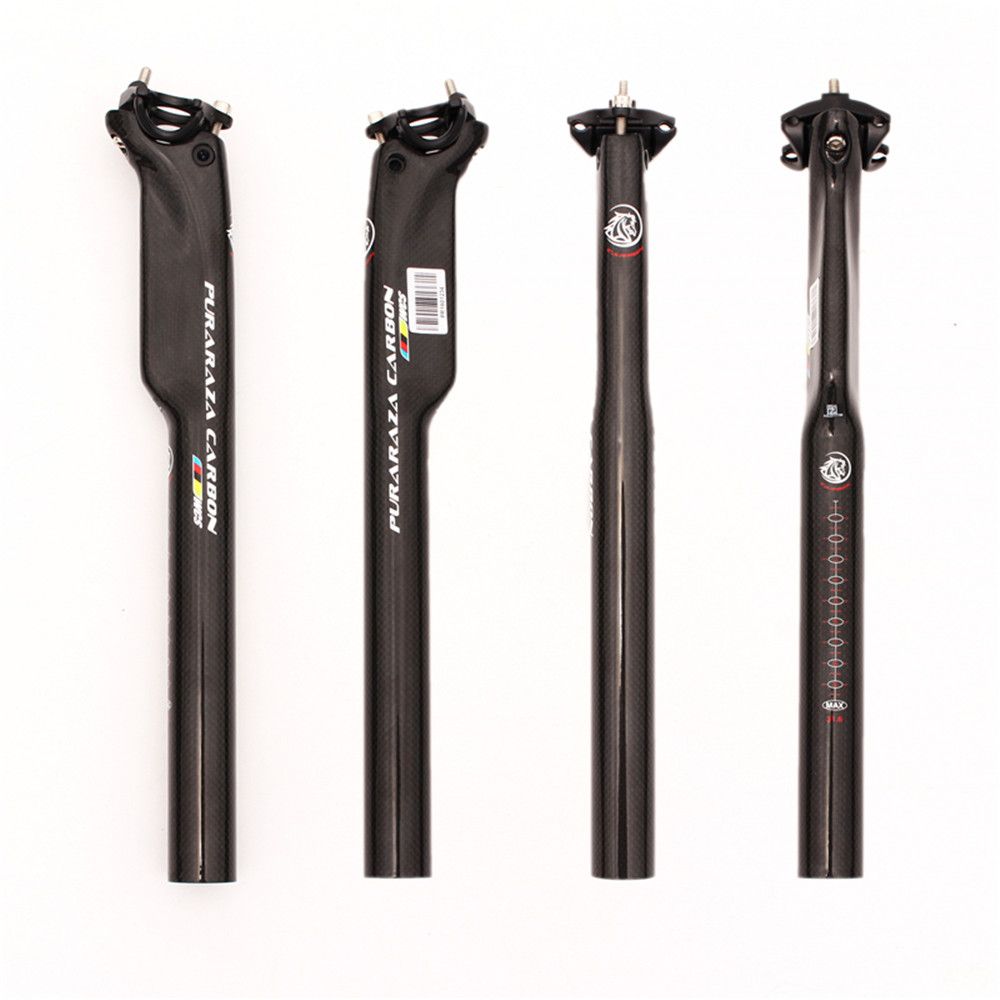 Carbon 3K MTB Road Bike Racing Saddle Seat post Bicycle Seatpost 27.2//31.6*400mm