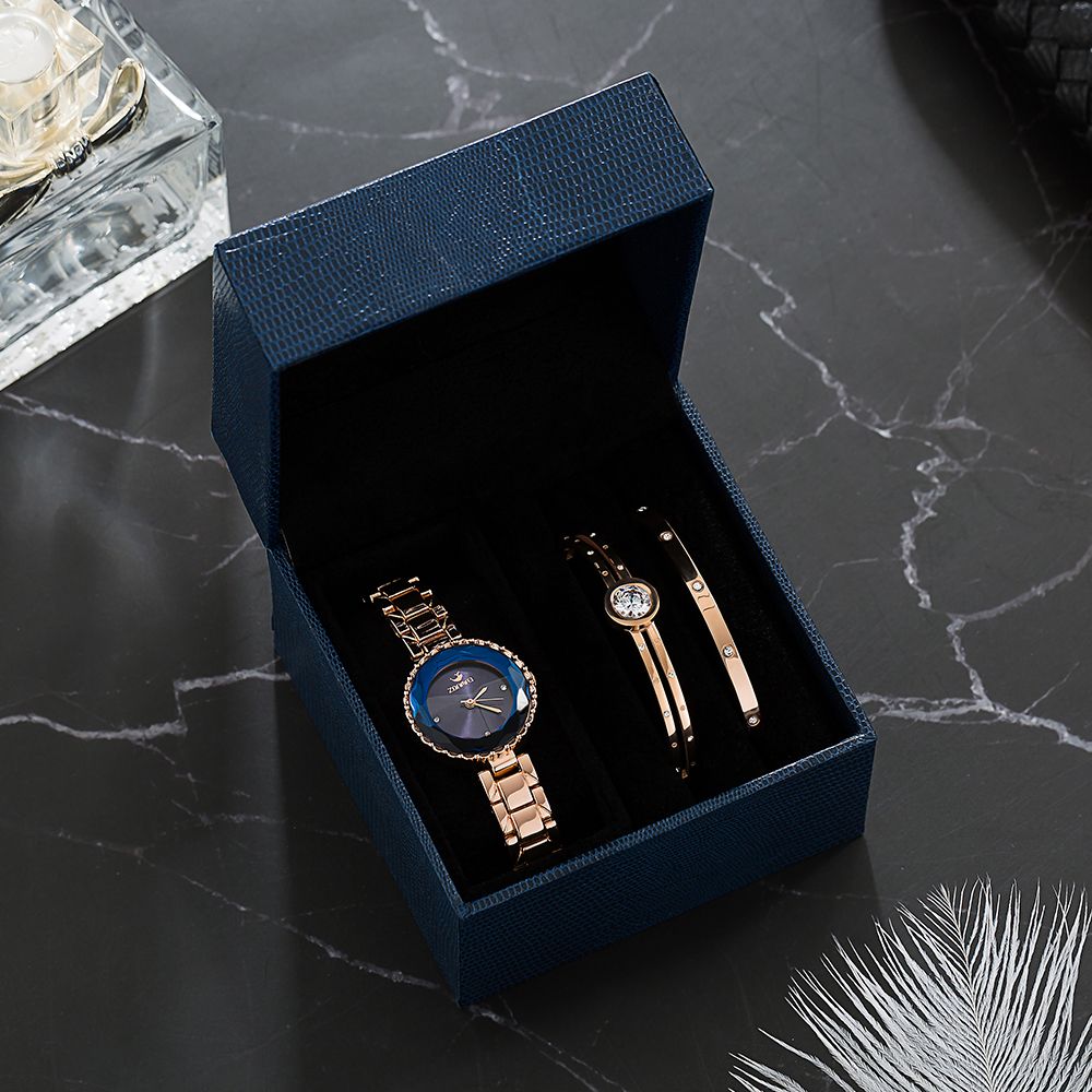 Acheter Vente En Gros Marque Bleu Montres Coffret Cadeau Femme De Luxe Bleu Face Cadran Diamant Bracelet En Acier Inoxydable Zircon Pièces Cadeau Montre De 35 1 Du Jerry80888 Dhgate Com