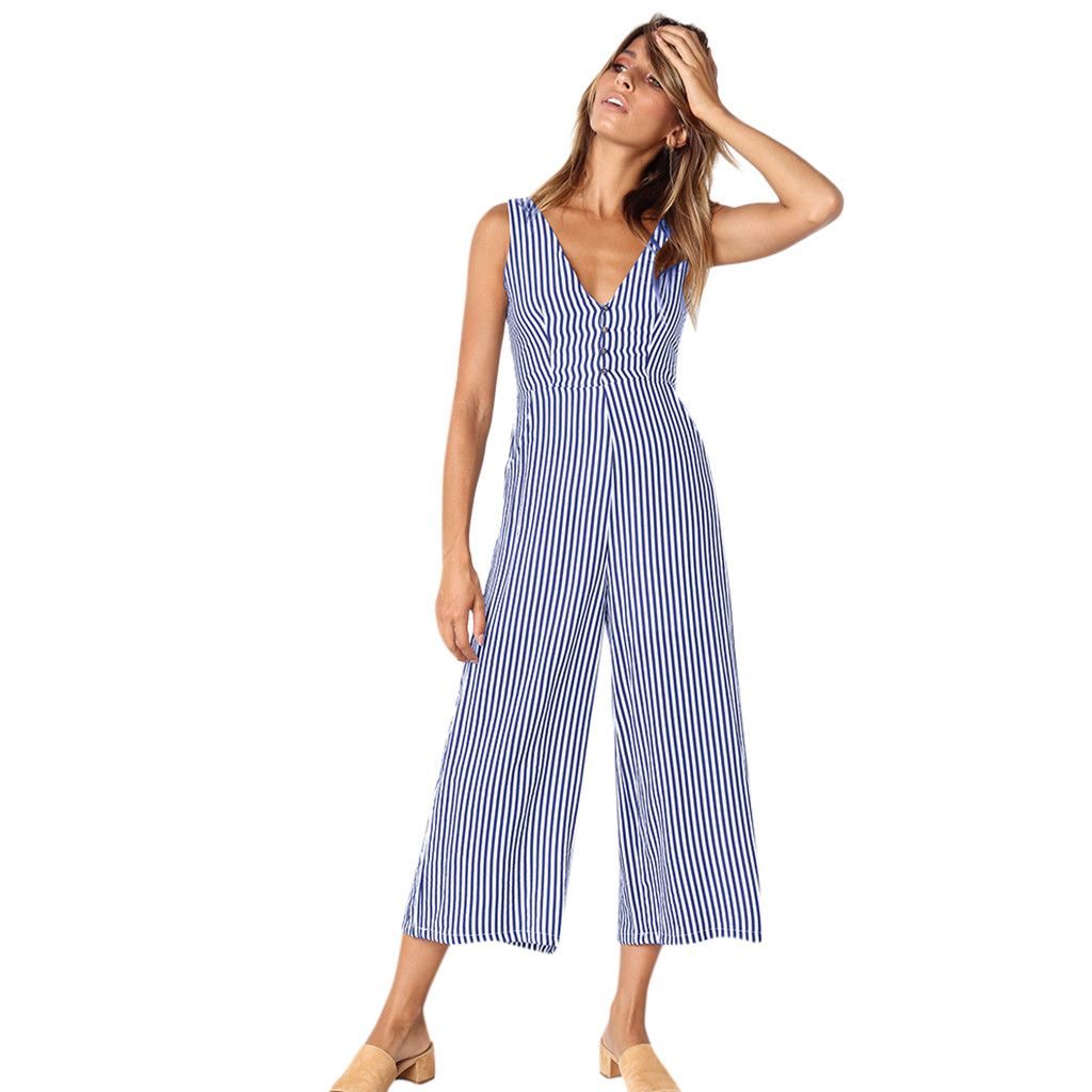 ladies striped jumpsuit