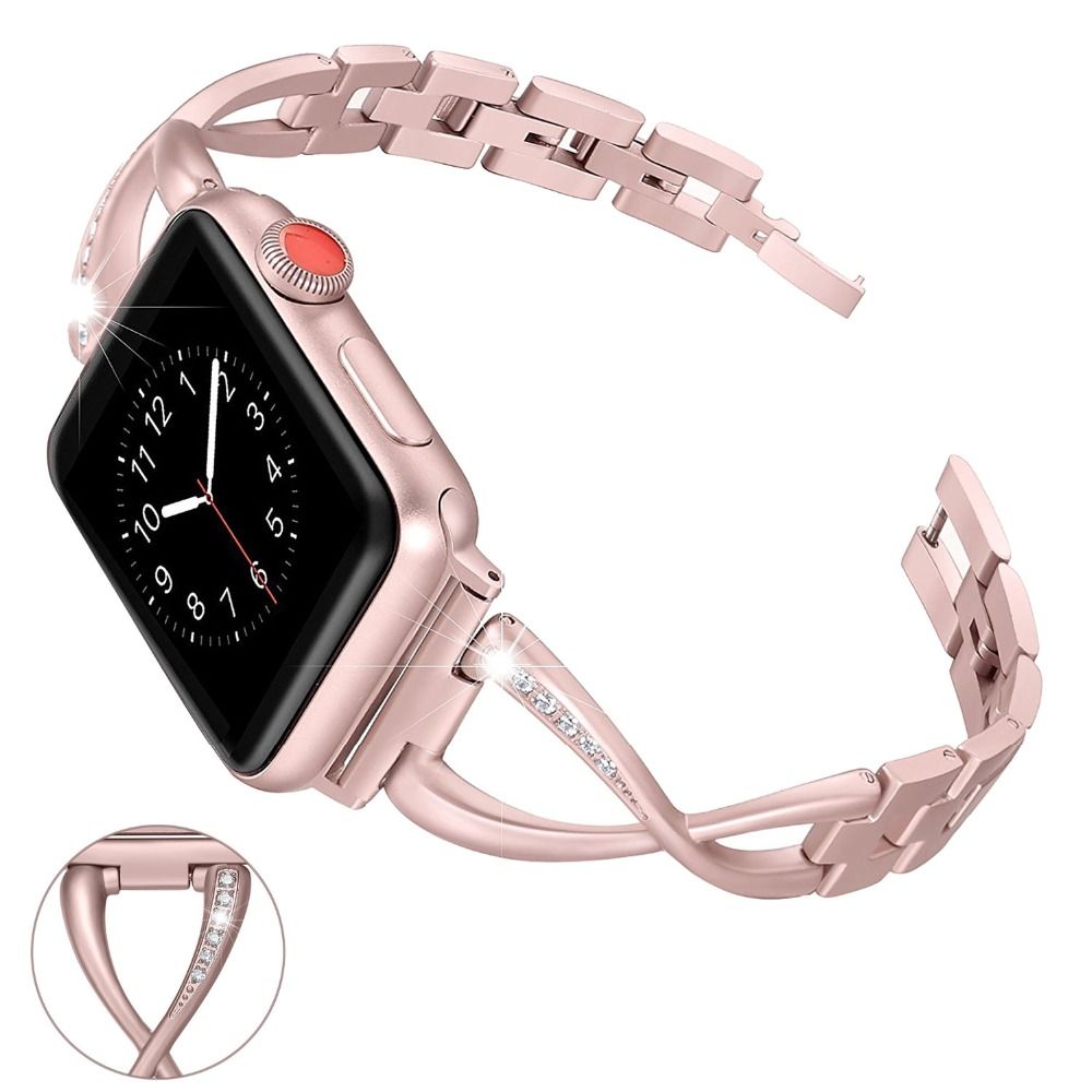 For Apple Watch Band 38mm 42mm 40 44 Mm Rhinestone Diamond Women Fashion Ladies Smart Watch Metal Band Series 1 2 3 4 Wide Watch Bands Watch Bands Replacement From Chongyangclothes003 14 72 Dhgate Com