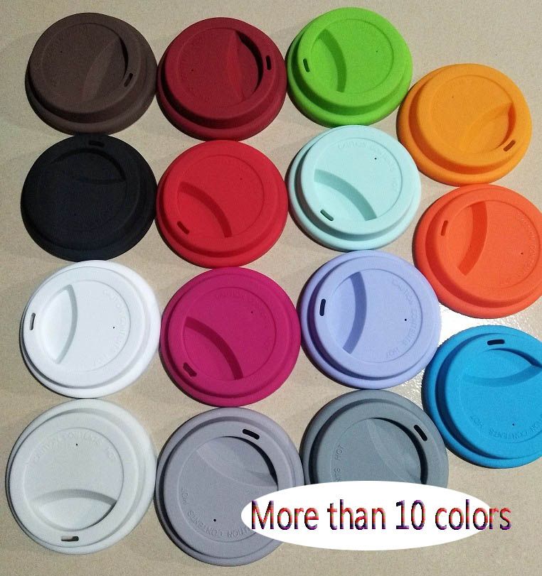 2020 Reusable Round Silicone Cup Lids Food Grade Anti Dust Spill Proof Replacement Travel Mug