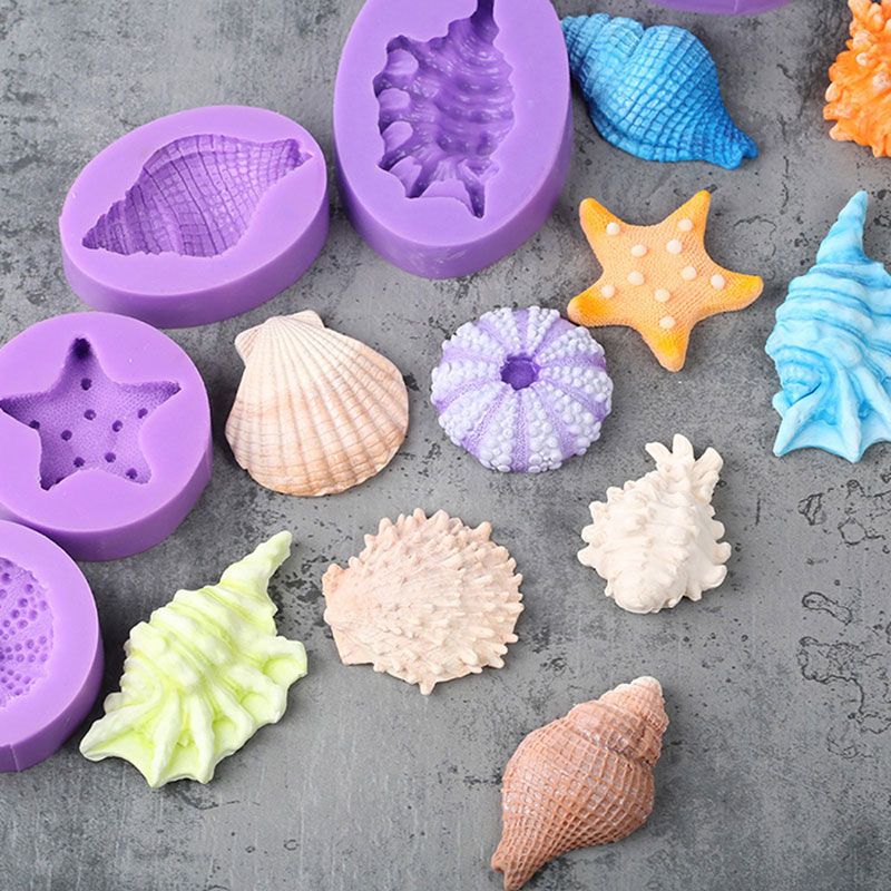Fashion Big Sea Shell Shape 3D Silicone Fondant Cake Mold Tools Bakeware JP 