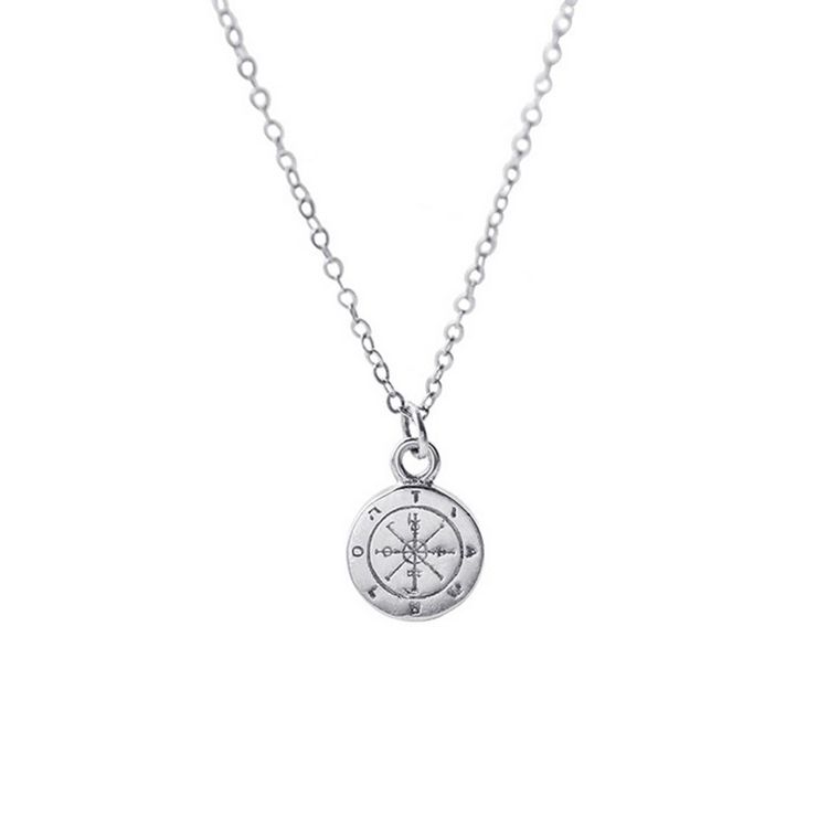 Wholesale Hot Seller 100% Authentic Sterling Silver Jewelry Compass Men Necklace 45cm Chain ...