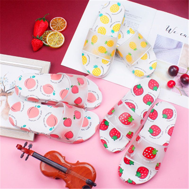 2020 Cartoon Fruits Women Beach Slippers Watermelon Banana Home
