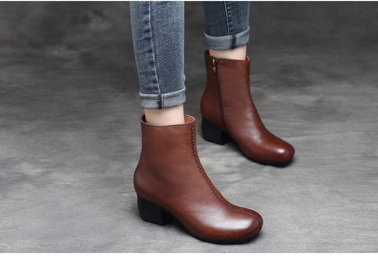 half suede half leather boots