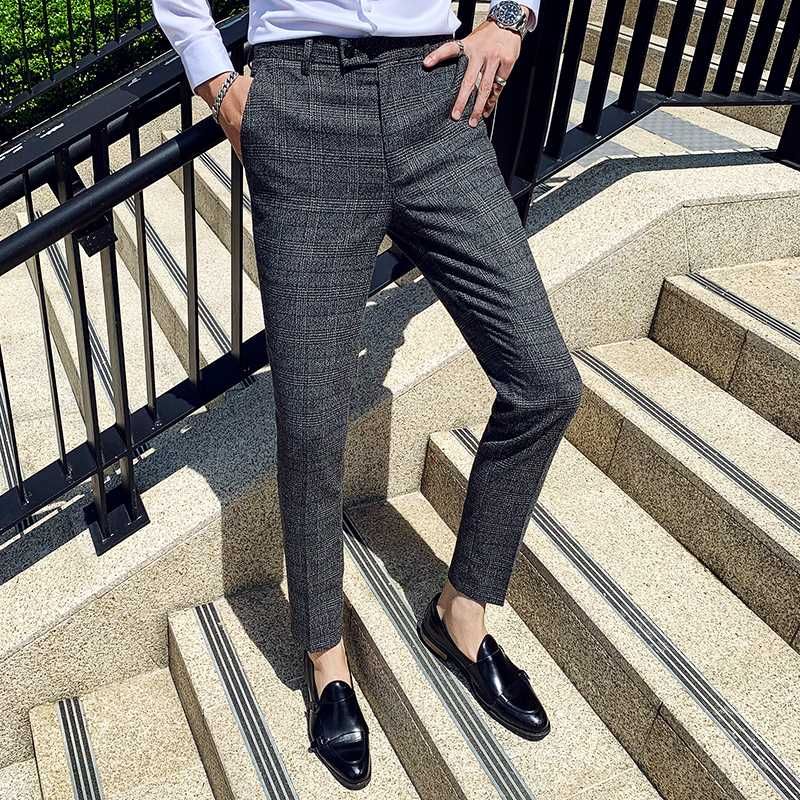 Mens Pants 2021 Pantalon Clasico Hombre Plaid Suit Trousers Wedding Business Slim Fit From Tayler, $40.71 | DHgate.Com