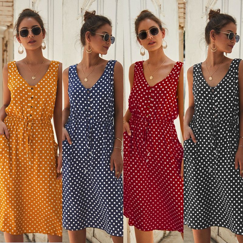 white polka dot summer dress
