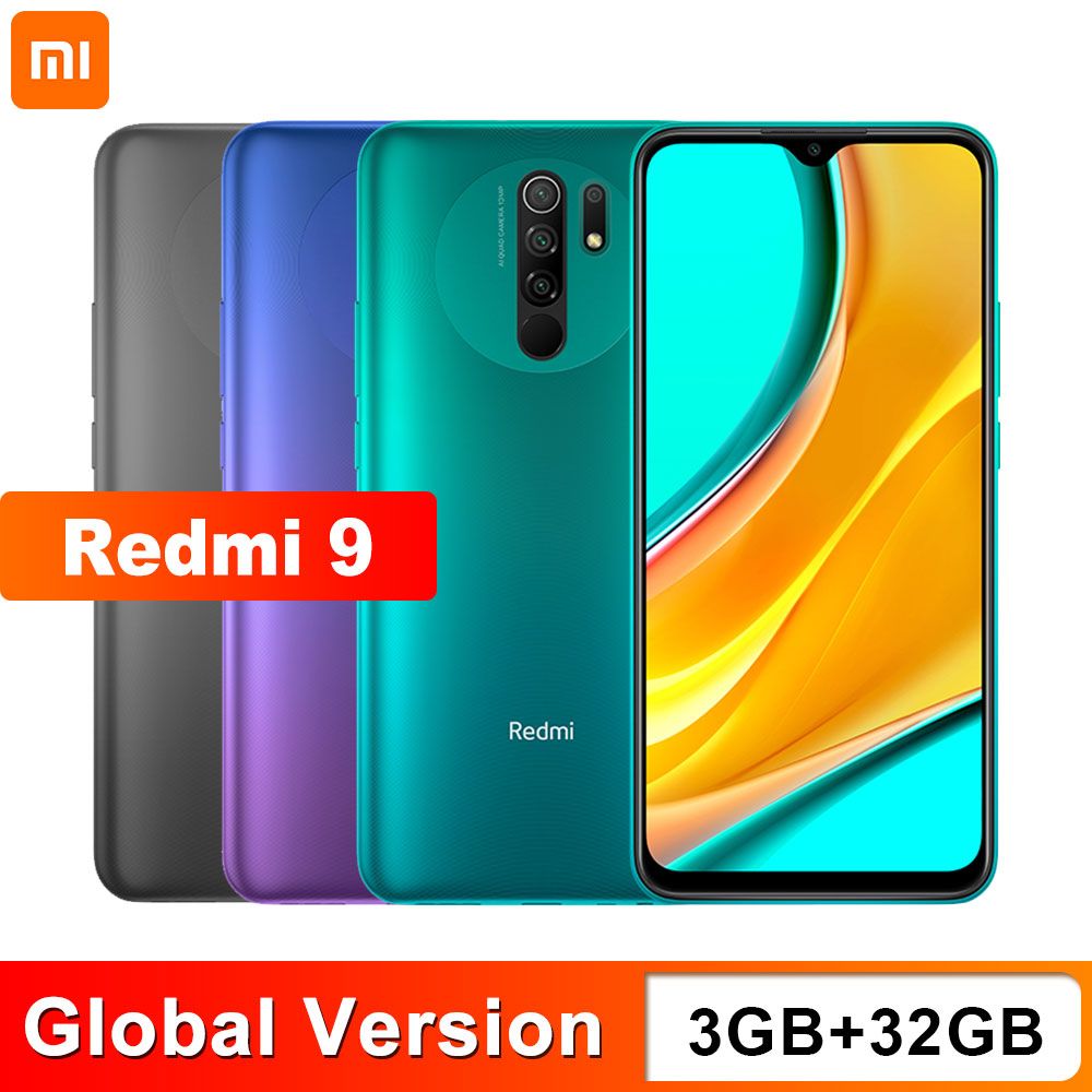 Global Version Redmi 9 3GB 32GB Smartphone окта-жильный Медиа Tek Helio G80 13 MP задняя камера 5020 мАч редми 9 типа с 6,53\ 