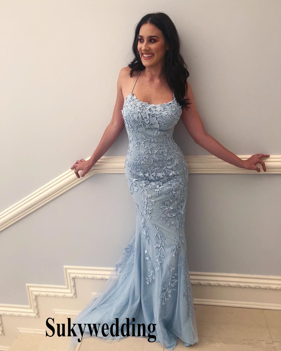 baby blue mermaid dress