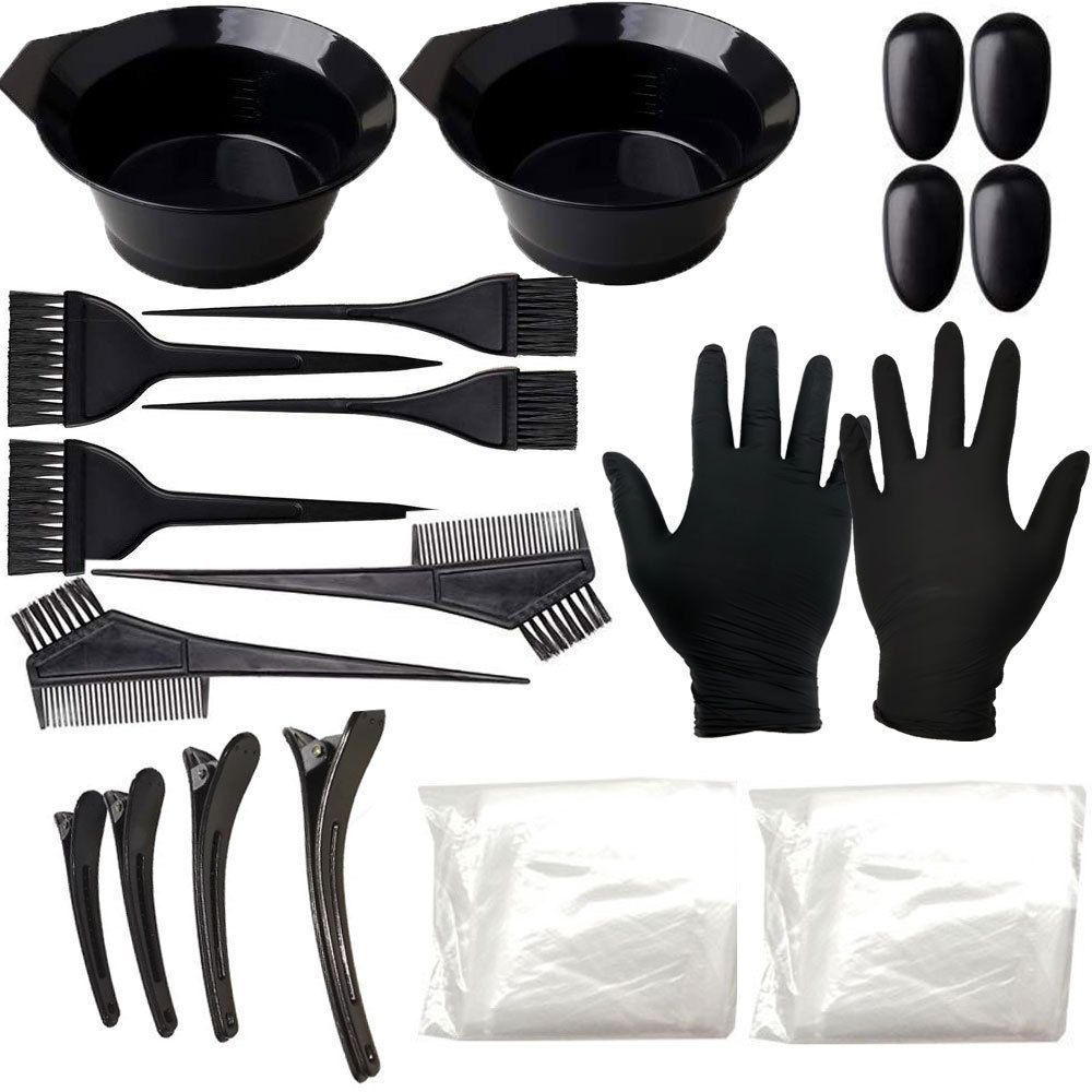 Hair Dyeing Kit Disposable Earmuff Latex Gloves Color Mixing Dye Bowl