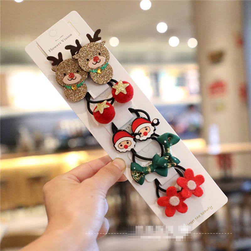 6pcs Colorful Owl Cartoon Design Hair Band Ponytail Holder Girls Kids