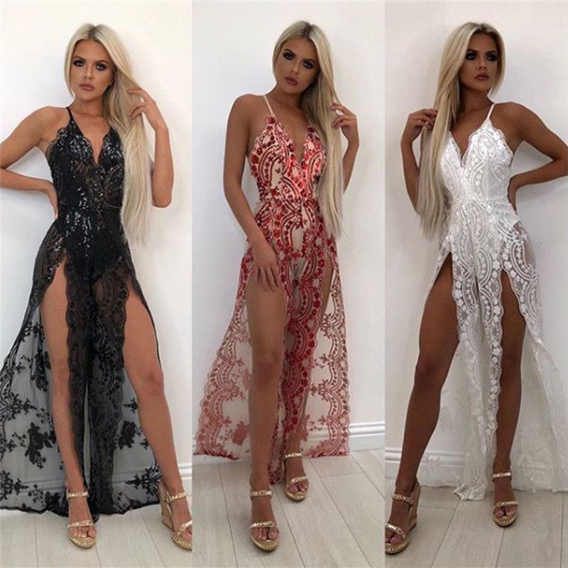 Compra Vestidos Largos Transparentes De Encaje Sexy Para Mujer Bata Camisón  Albornoz Pijama Mujer Elegante Cuello En V Tirantes Maxi Camisón Ropa De  Dormir Barato | Entrega Rápida Y Calidad | Es.Dhgate