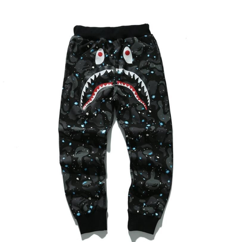Kids shark mouth Casual Outfits Set BAPE shark mouth Boys Girl Pullover  Hoodie Sweatshirt Pants cute Suit 2Pcs
