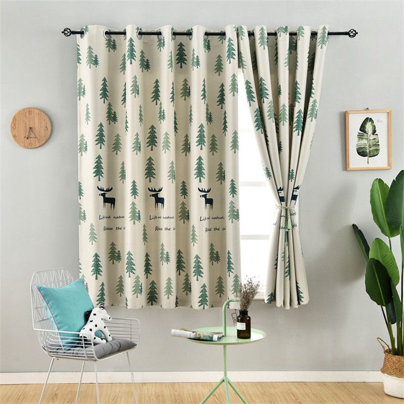 compre cortina corta de alces de navidad pinos verdes para sala de estar comedor dormitorio a 12 94 del gyrotex dhgate com