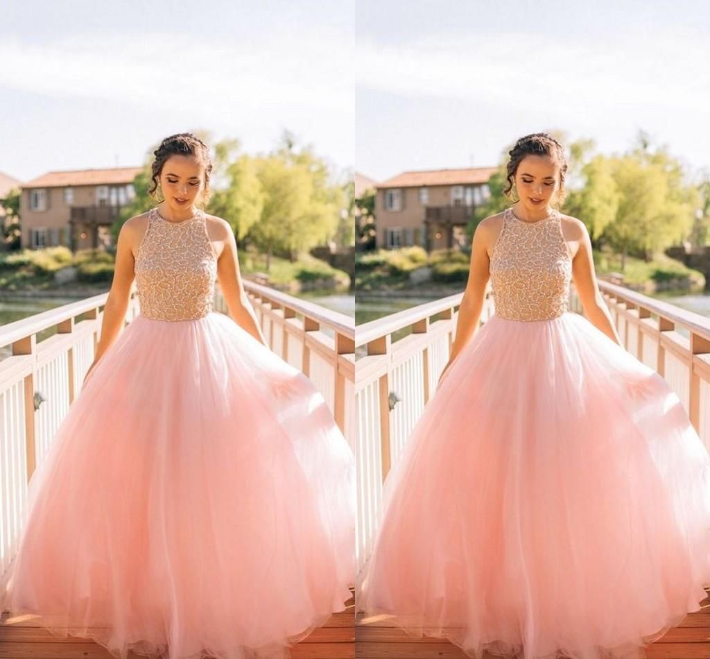 pastel pink prom dresses