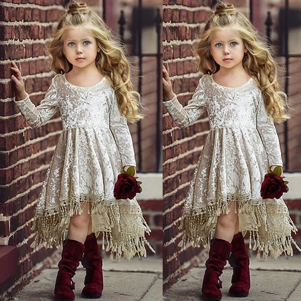 2020 Baby Girls Dress Elegant Long Sleeve Solid Tassel Dress Outfit Dresses Clothes Ins Styles Girl Clothing Design Dress Girl From Dtysunny 14 1 Dhgate Com
