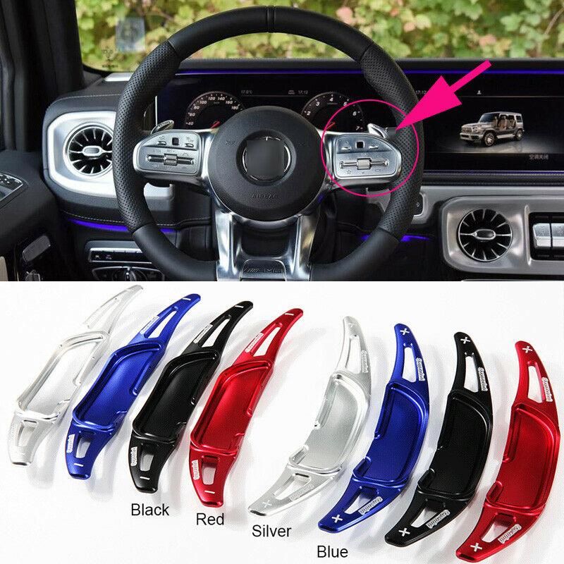 2pcs Black Steering Wheel DSG Paddle Extension  For Benz E-Class W213 2016 2017