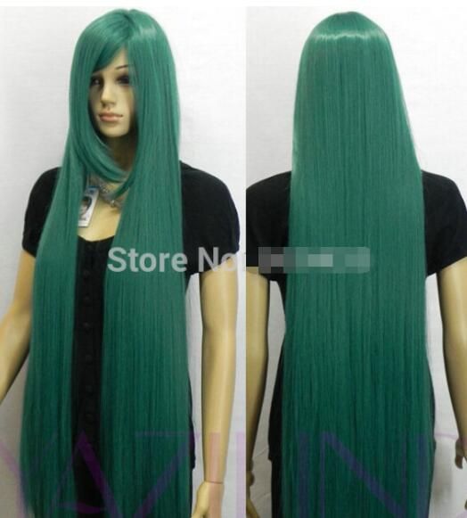 Women Vogue Straight Long Dark Blue Full Synthetic Bangs Fringe