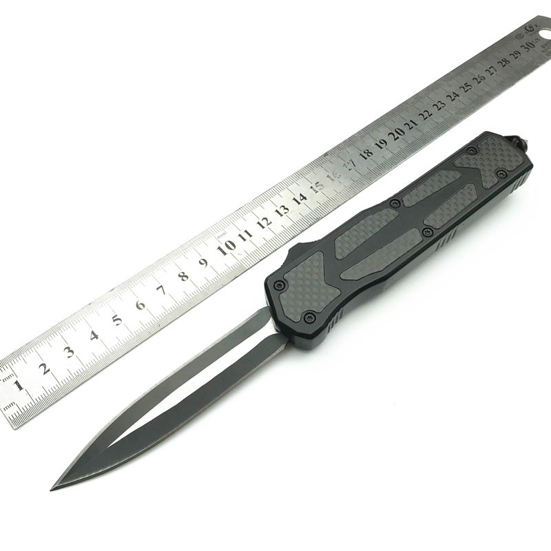 Carbon Fiber Out The Front Knife Push Button Automatic Opening Double