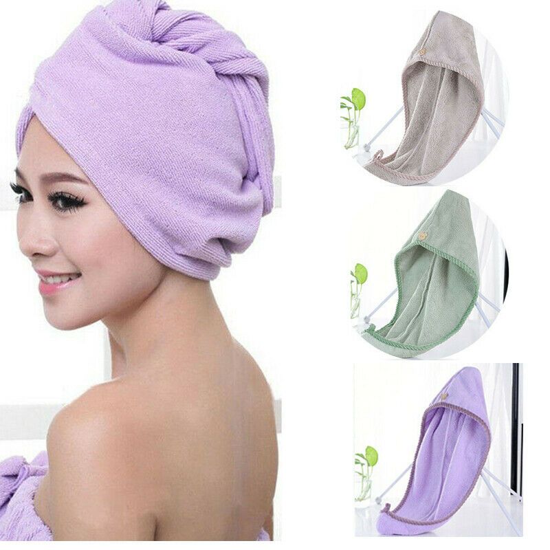 Turban Twist Dry Shower Microfiber Hair Wrap Towel Drying Bath Spa Head Cap Hat