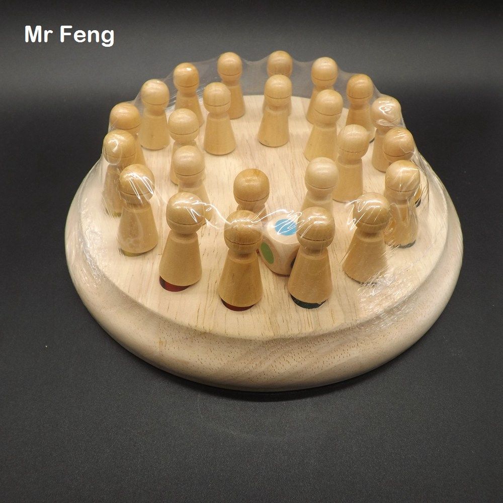Memória de madeira intelectual Jogos de tabuleiro de xadrez Treinamento Problema de solucionamento de brinquedos Jogo de madeira Cérebro Teaser Mind Intelligence Brinquedos (Modelo Número Q002
