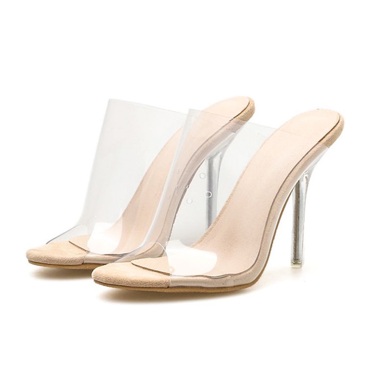 sandals with transparent heels