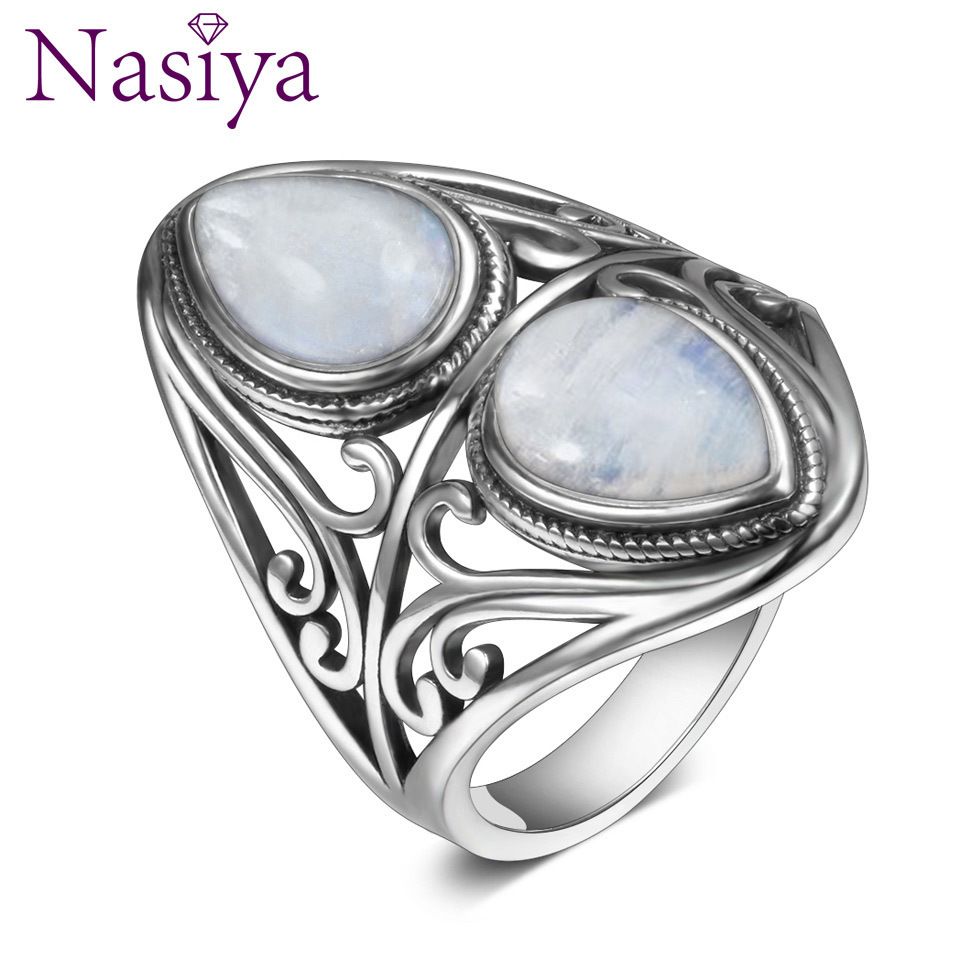 Grosshandel Original Design Vintage Naturlichen Regenbogen Mondstein Ring Echt 925 Sterling Silber Ringe Fur Frauen Manner Weibliche Edlen Schmuck Geschenke Y19051602 Von Qiyue07 10 7 Auf De Dhgate Com Dhgate