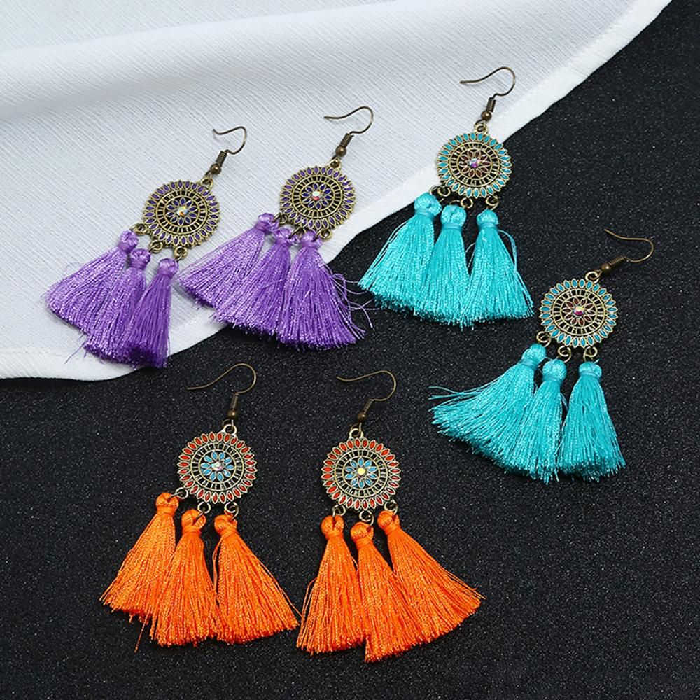 Pendientes De Borlas De Bohemia Pendientes De Gotas De Retro Pendientes De Borlas De Bohemia Pendientes De Gotas De Retro